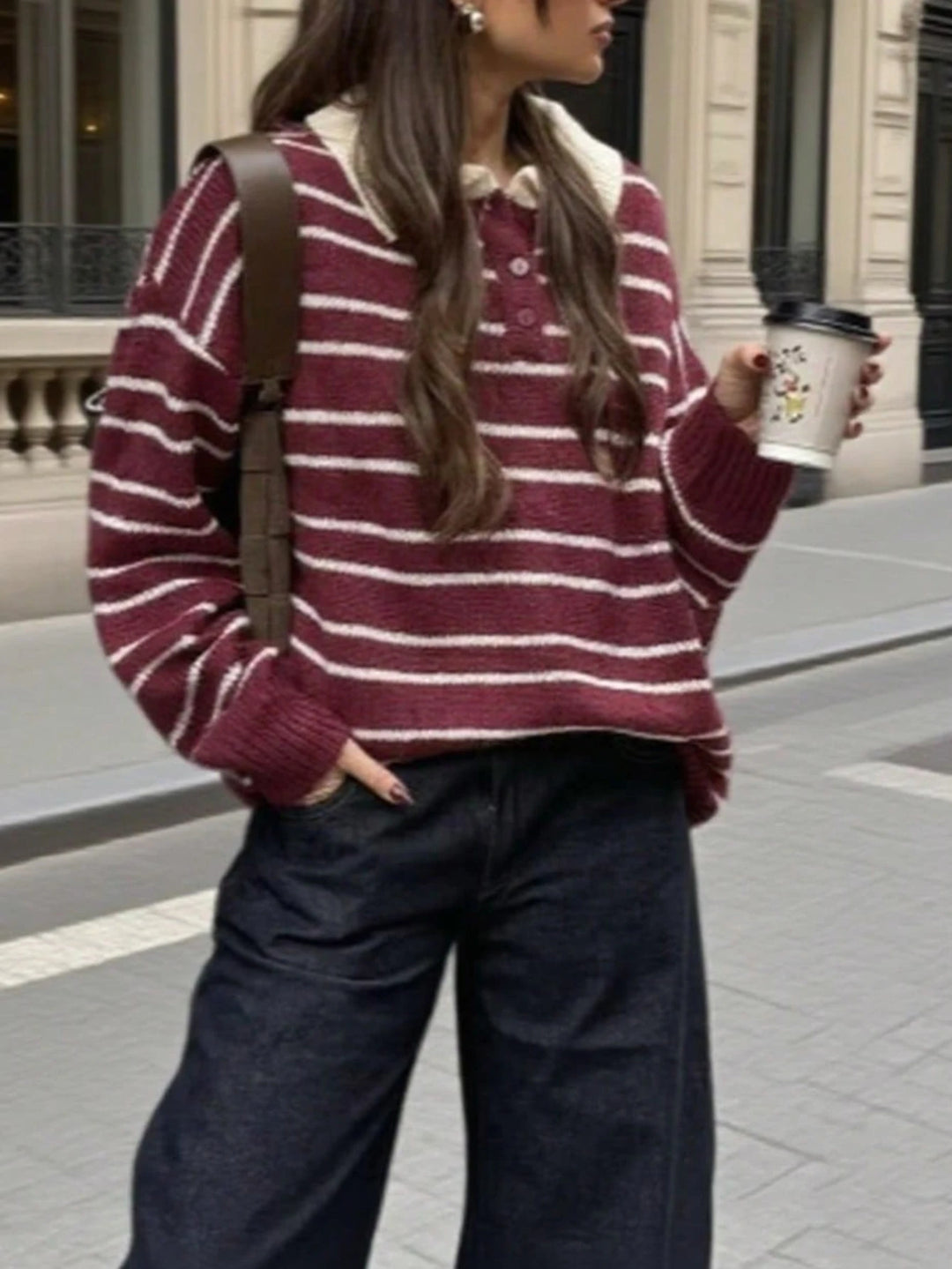 Pulóver SHEIN, bordó
