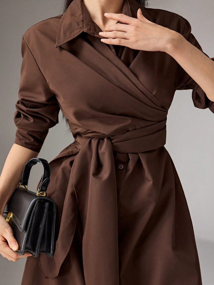 Rochie midi SHEIN, maro