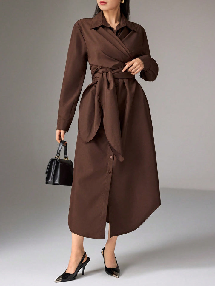 Rochie midi SHEIN, maro