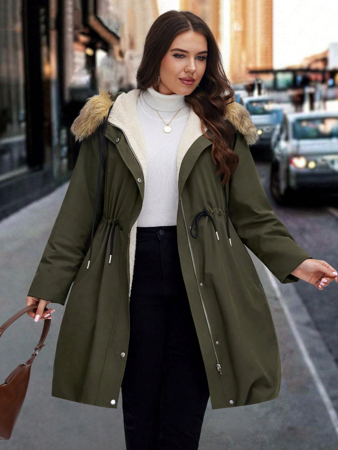 SHEIN kabát, khaki