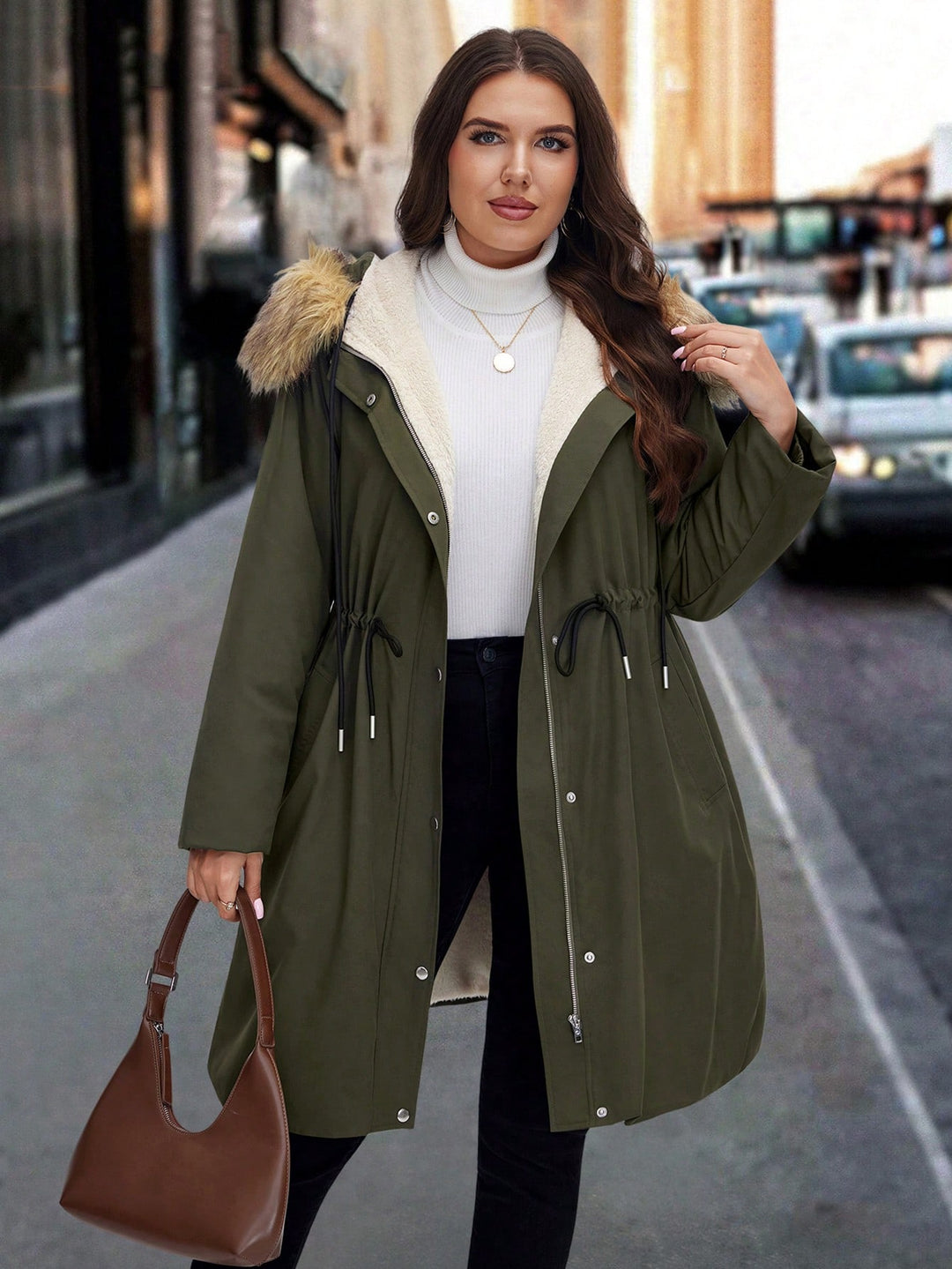 SHEIN kabát, khaki