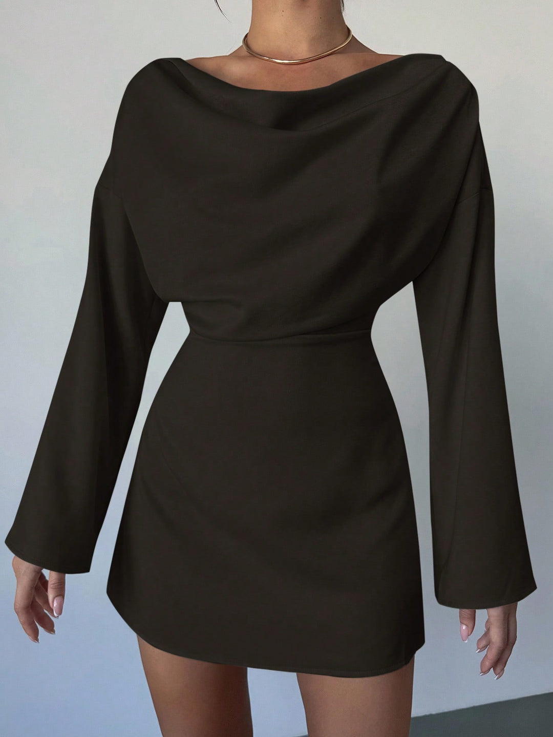 SHEIN Mini Dress, Brown