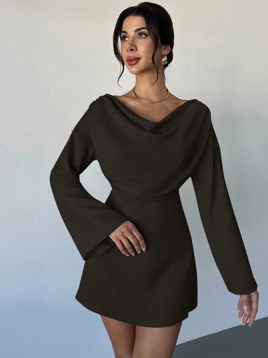 SHEIN Mini Dress, Brown