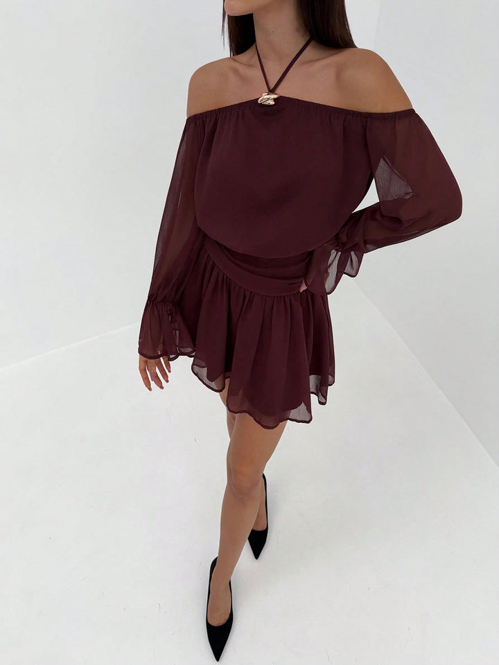 Rochie mini SHEIN, maro