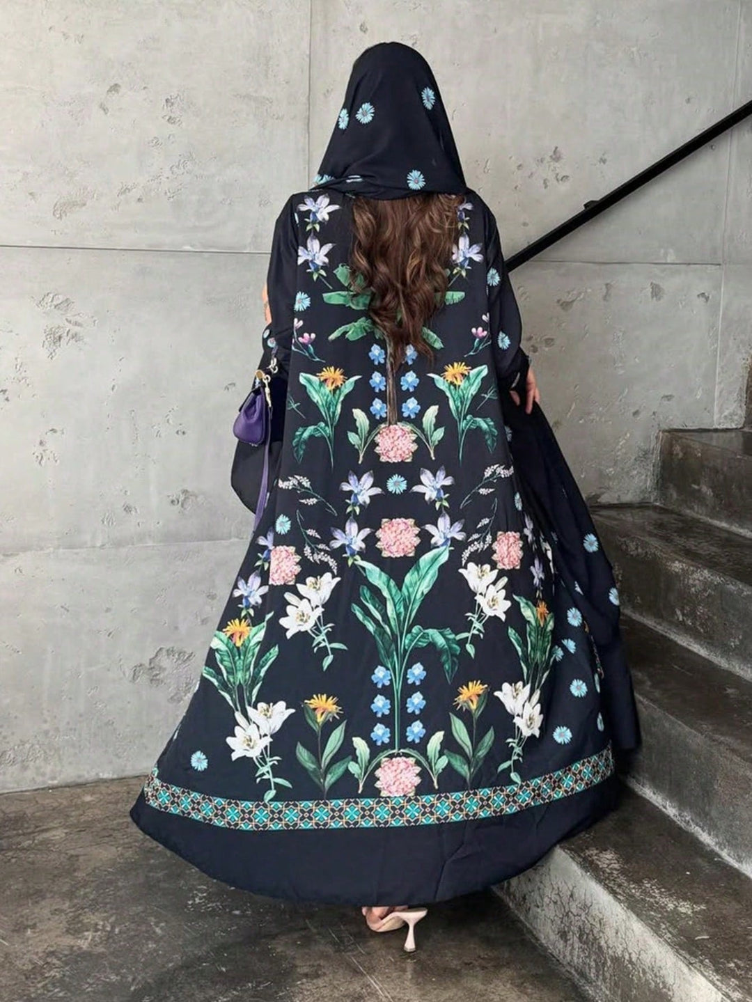 Set caftan și jalabiya SHEIN, negru
