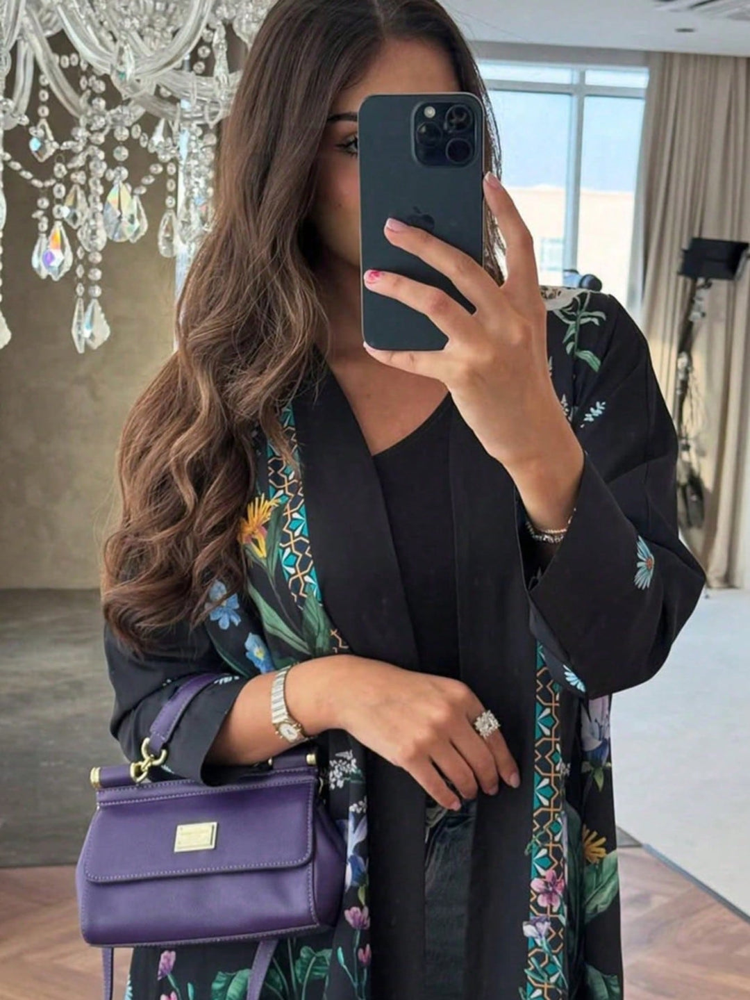 Set caftan și jalabiya SHEIN, negru
