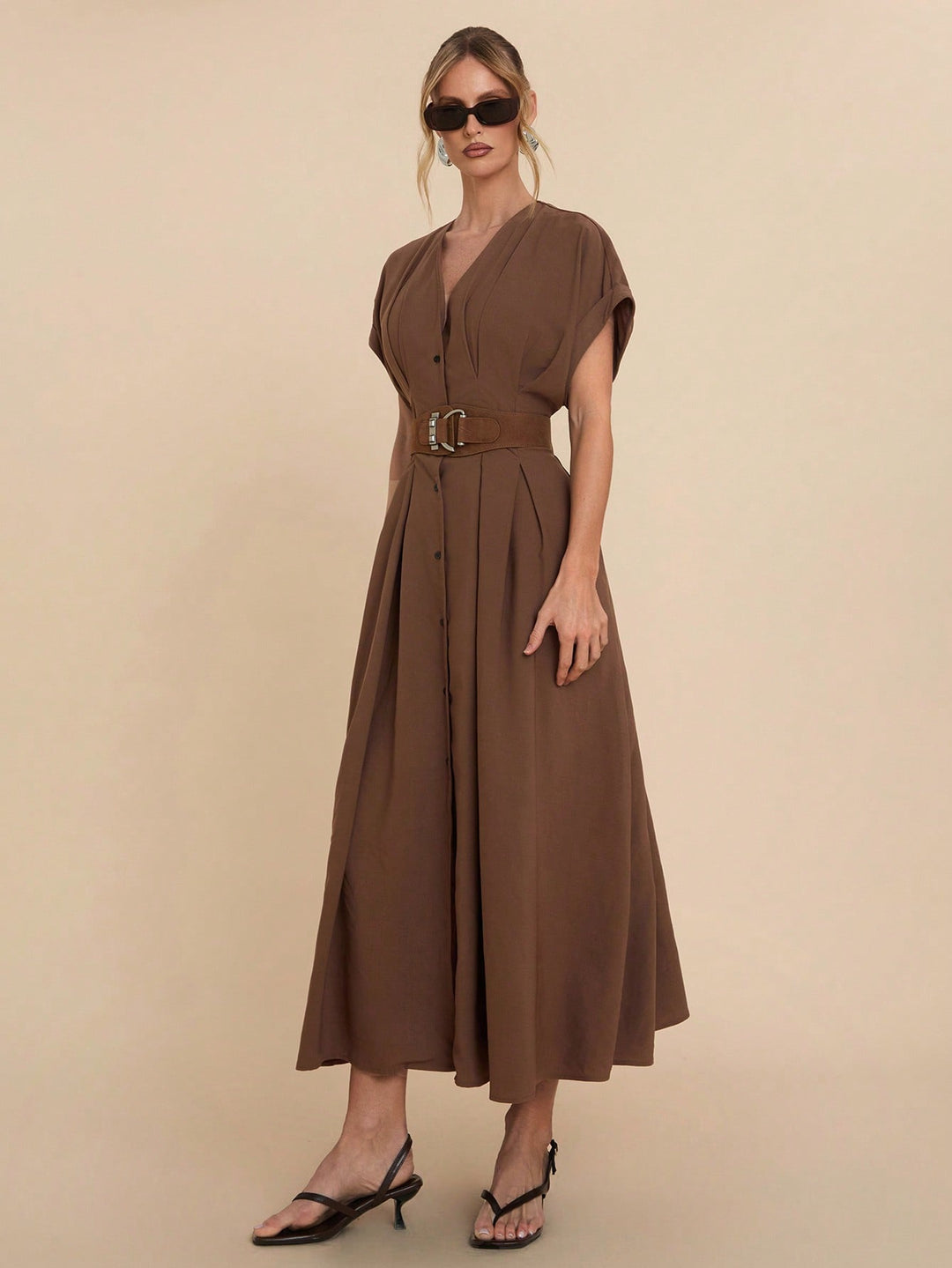 Rochie maxi SHEIN, maro