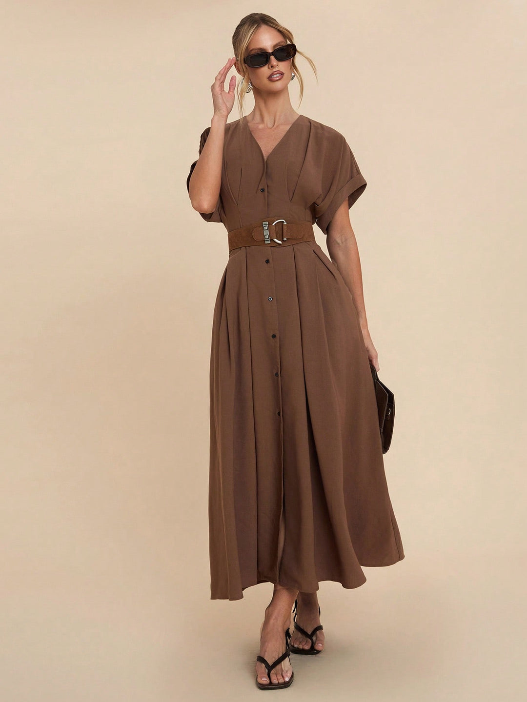 Rochie maxi SHEIN, maro
