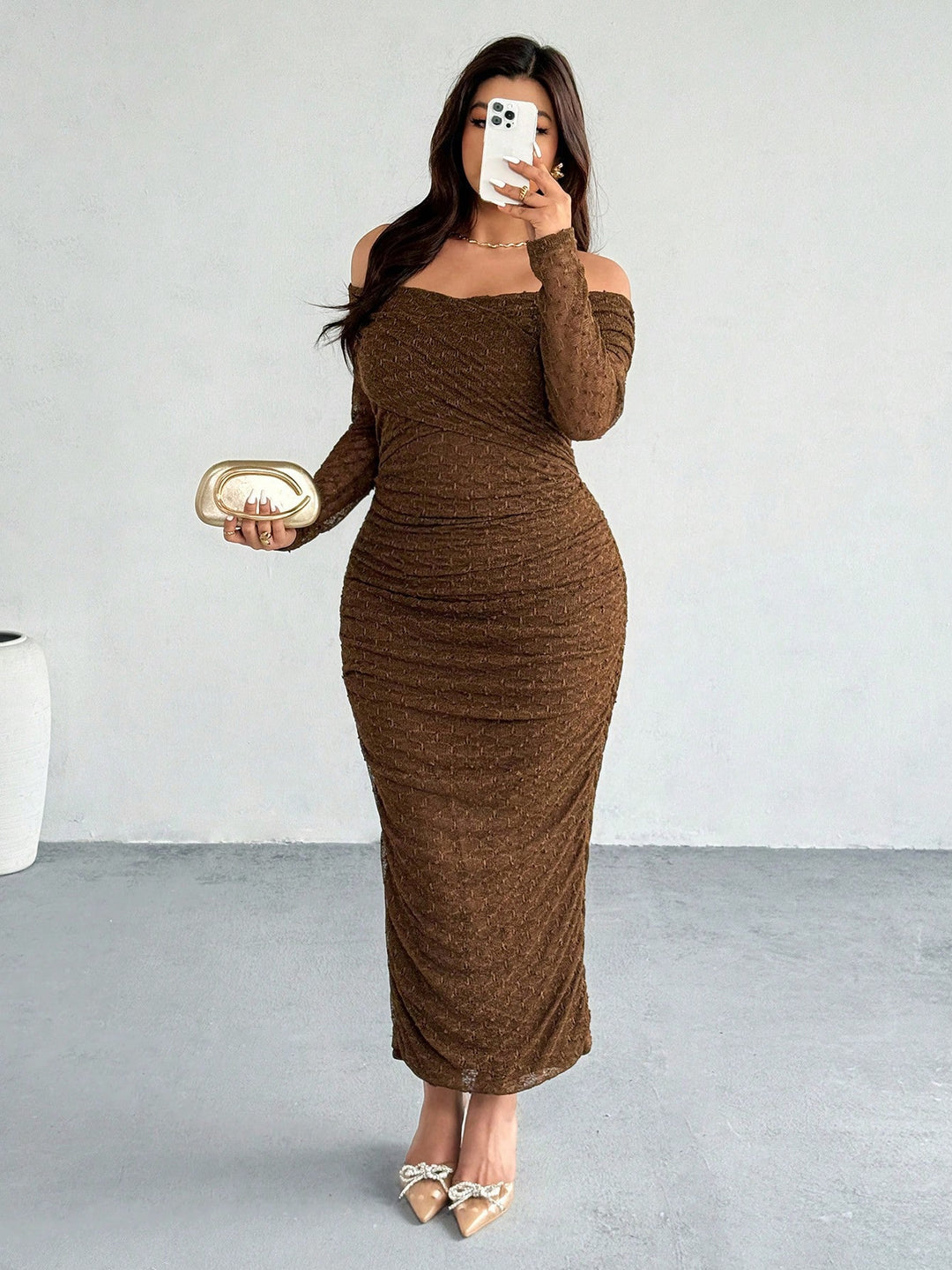 Rochie maxi SHEIN, maro
