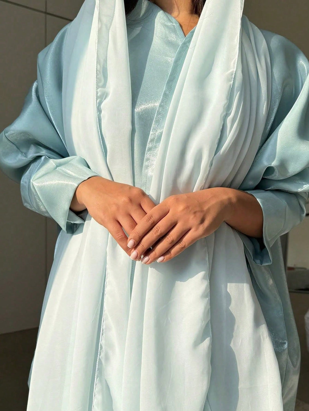Set caftan și jalabiya SHEIN, albastru