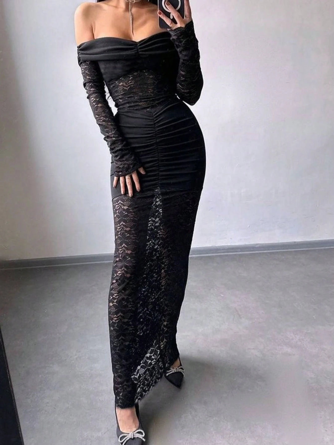 SHEIN Maxi ruha, fekete