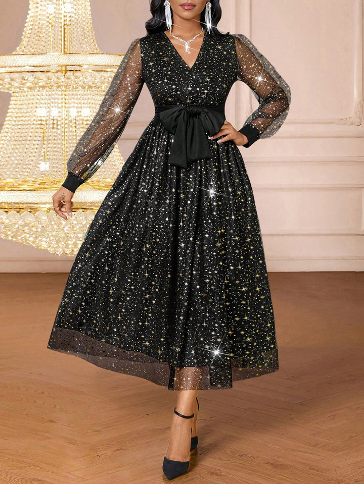 SHEIN midi ruha, fekete