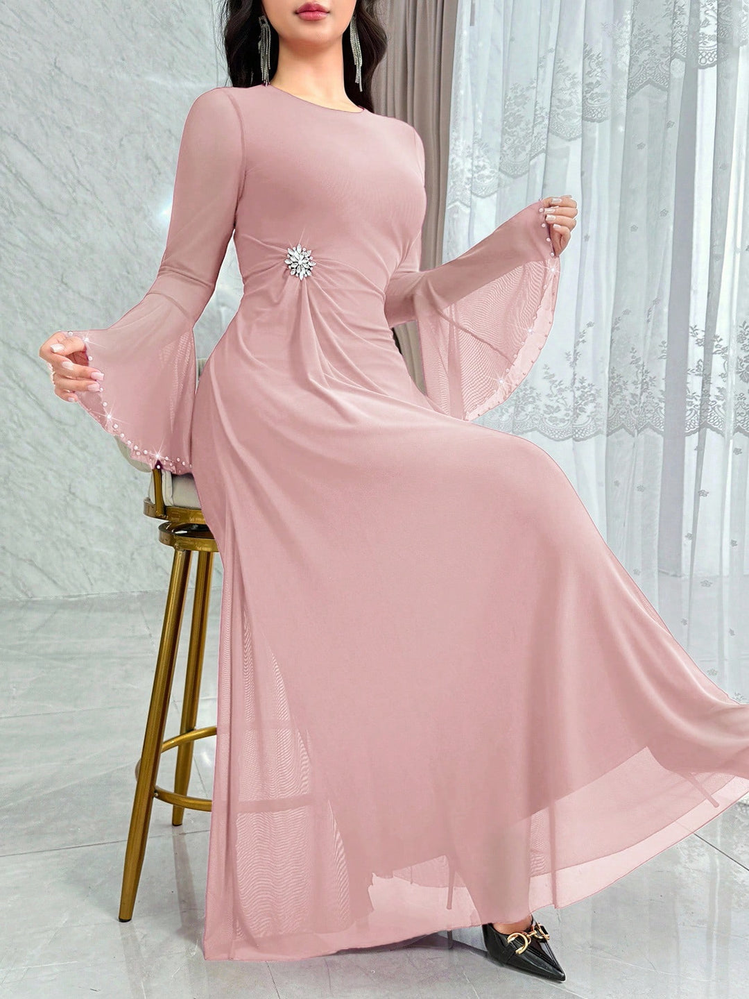 Rochie midi SHEIN, roz