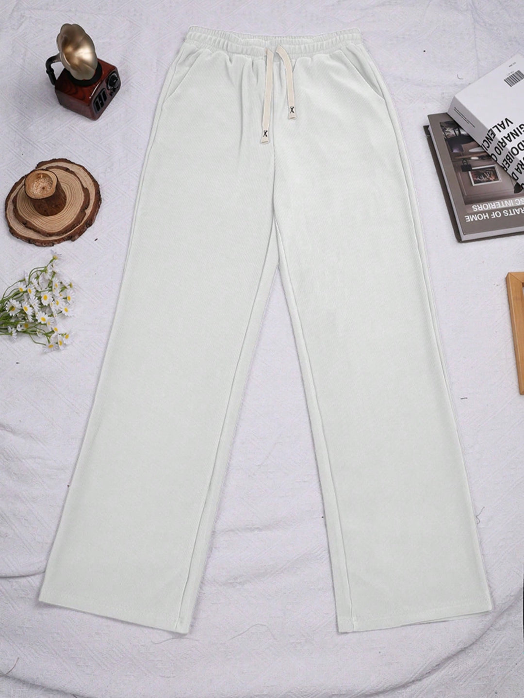 Pantaloni SHEIN, alb