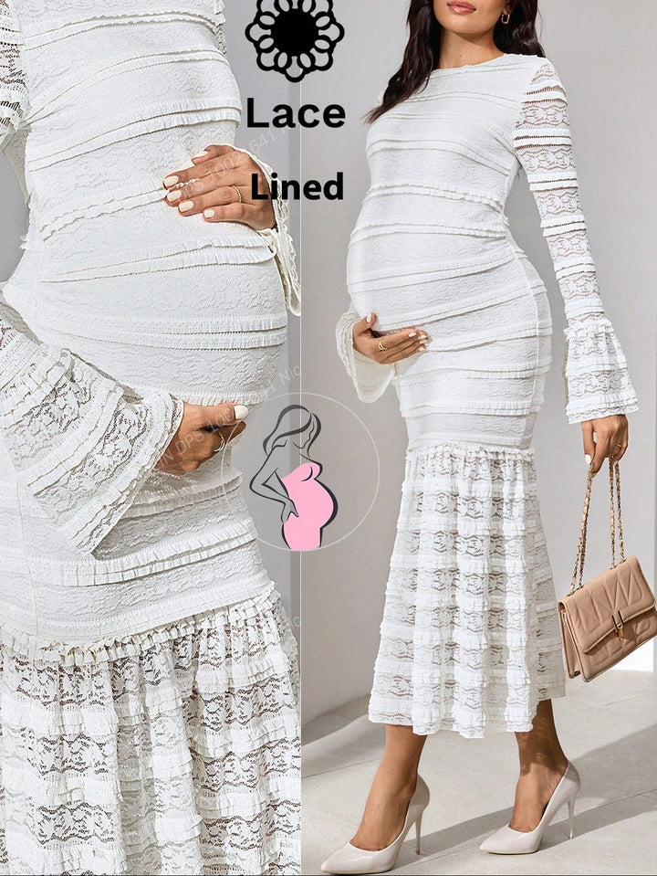 SHEIN maxi ruha, krémszínű