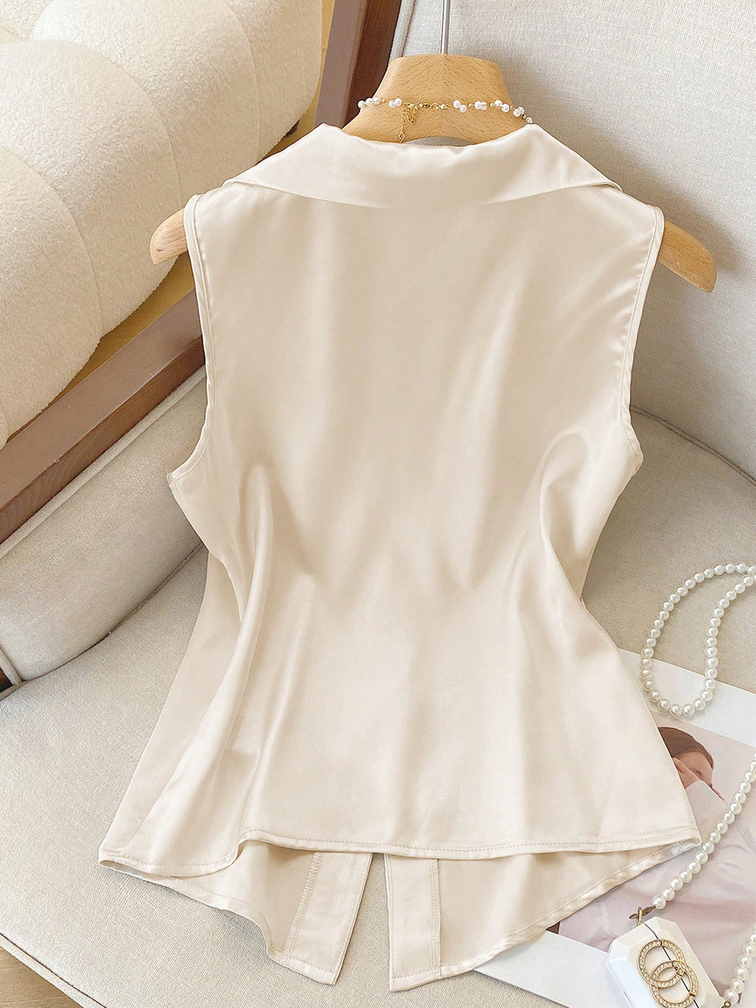 Bluza fără mâneci SHEIN, auriu