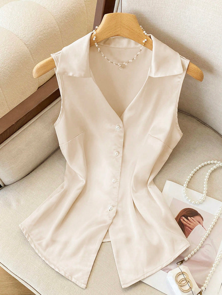 Bluza fără mâneci SHEIN, auriu