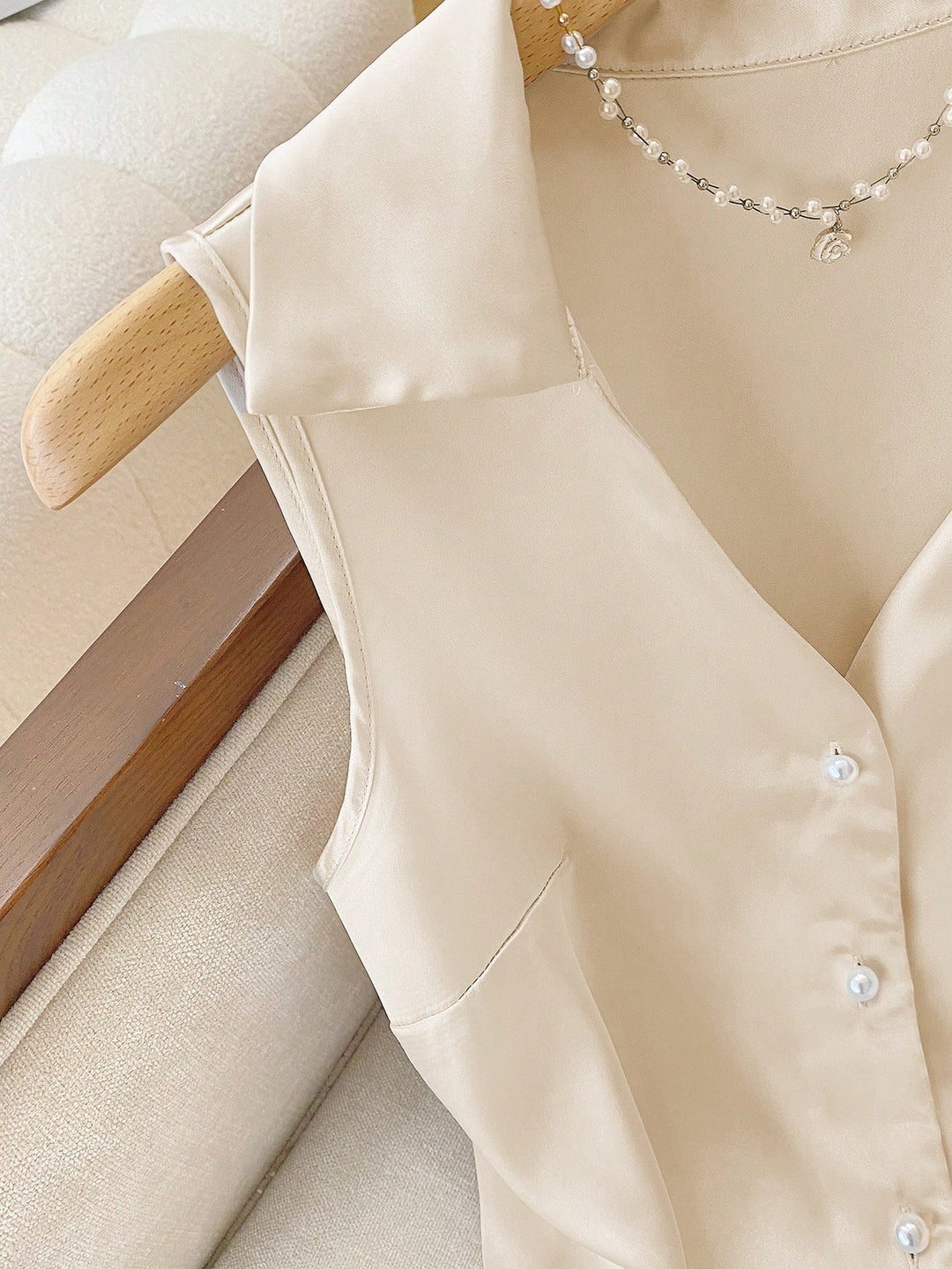 Bluza fără mâneci SHEIN, auriu