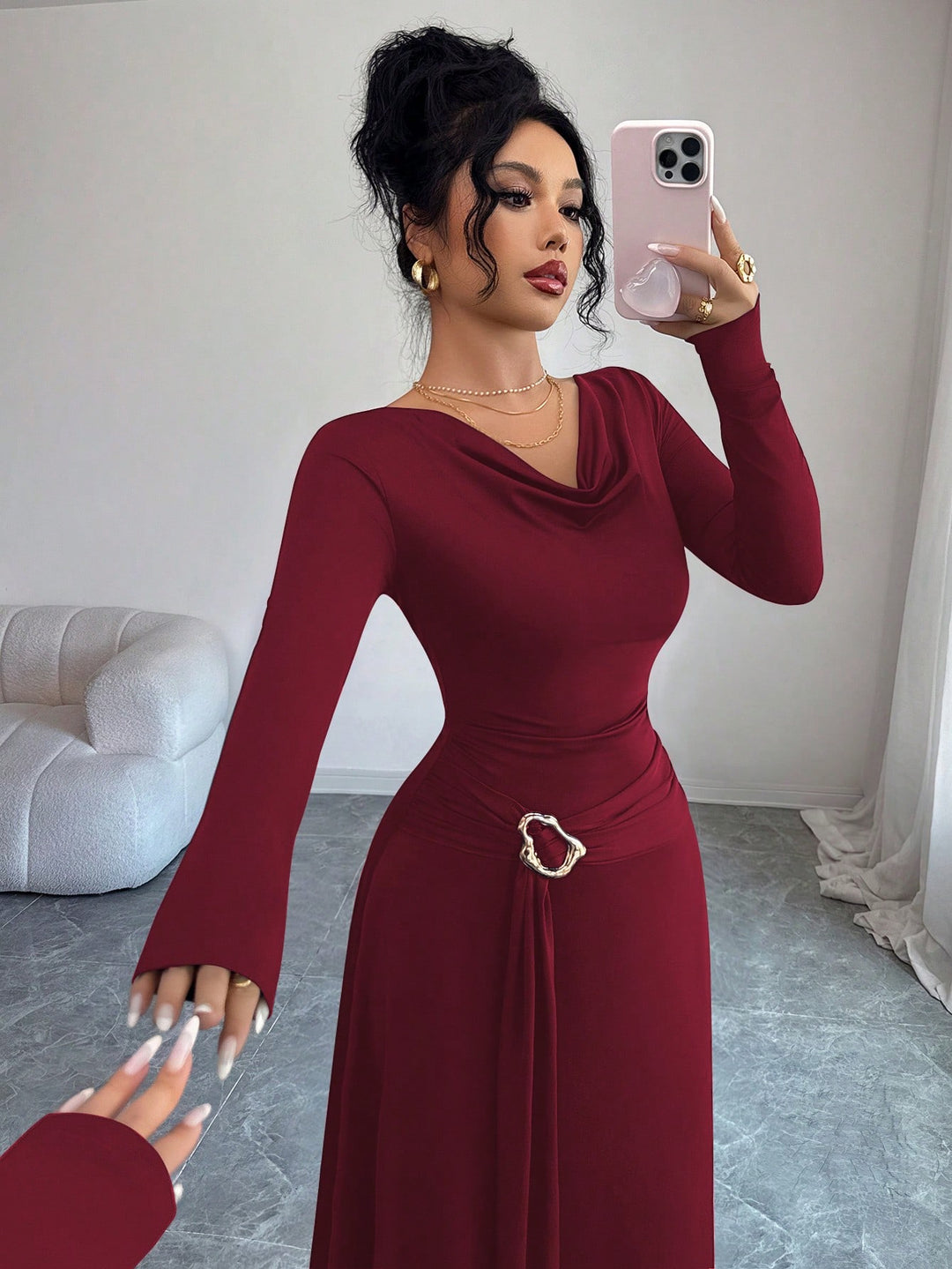 Rochie maxi SHEIN, vișiniu