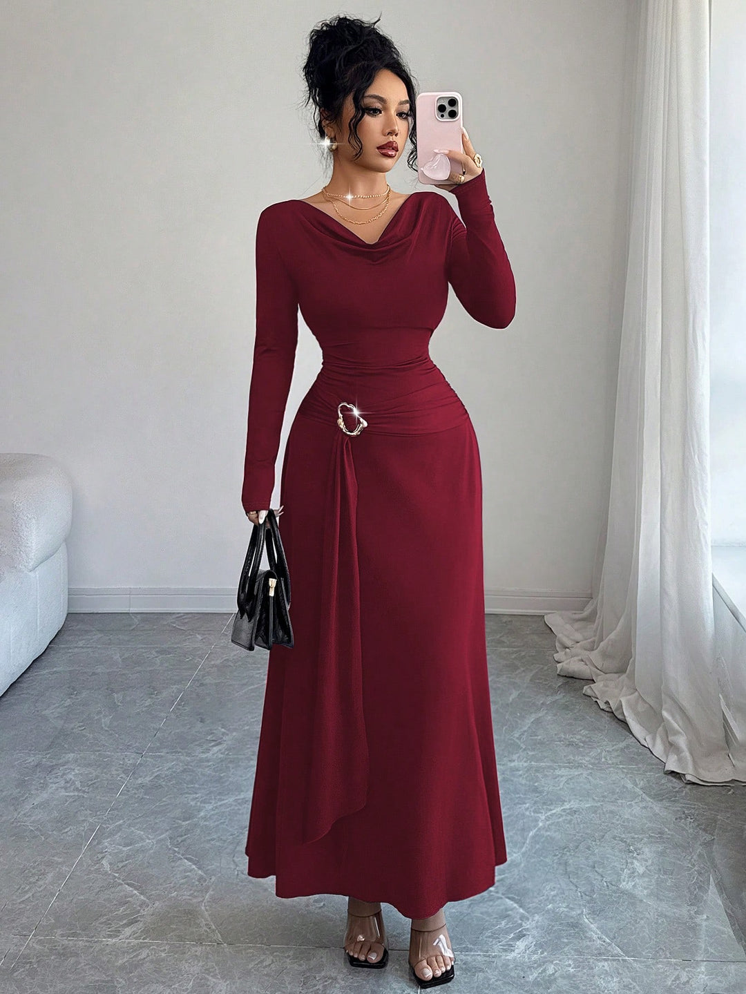 Rochie maxi SHEIN, vișiniu