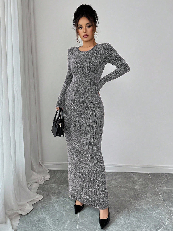 Rochie maxi SHEIN, argintiu