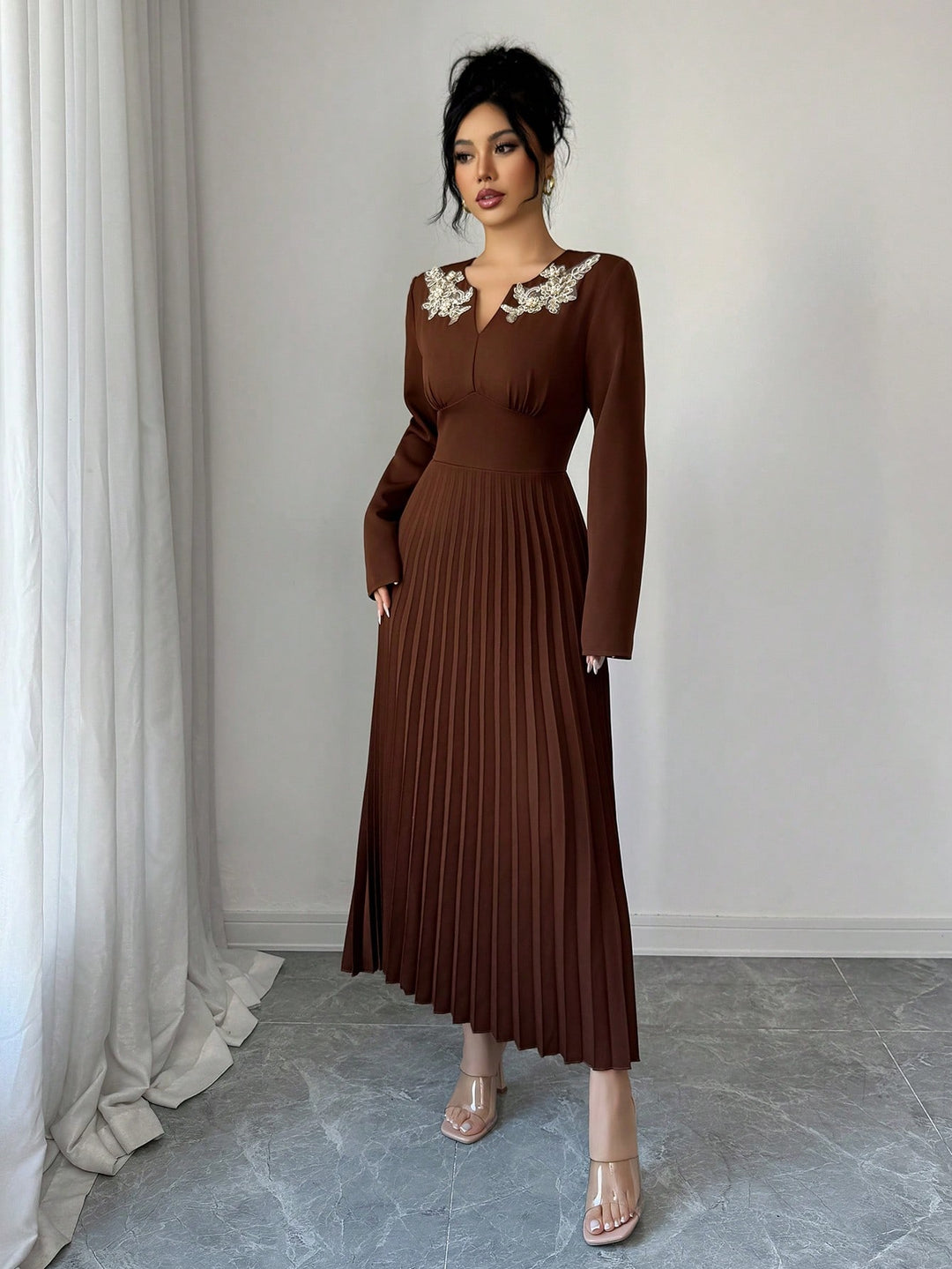 Rochie scurtă SHEIN, maro