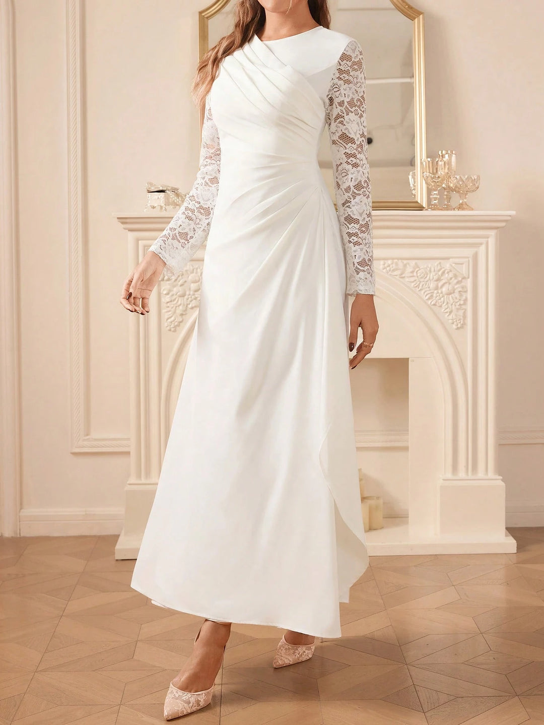 Rochie de ocazie SHEIN, alb