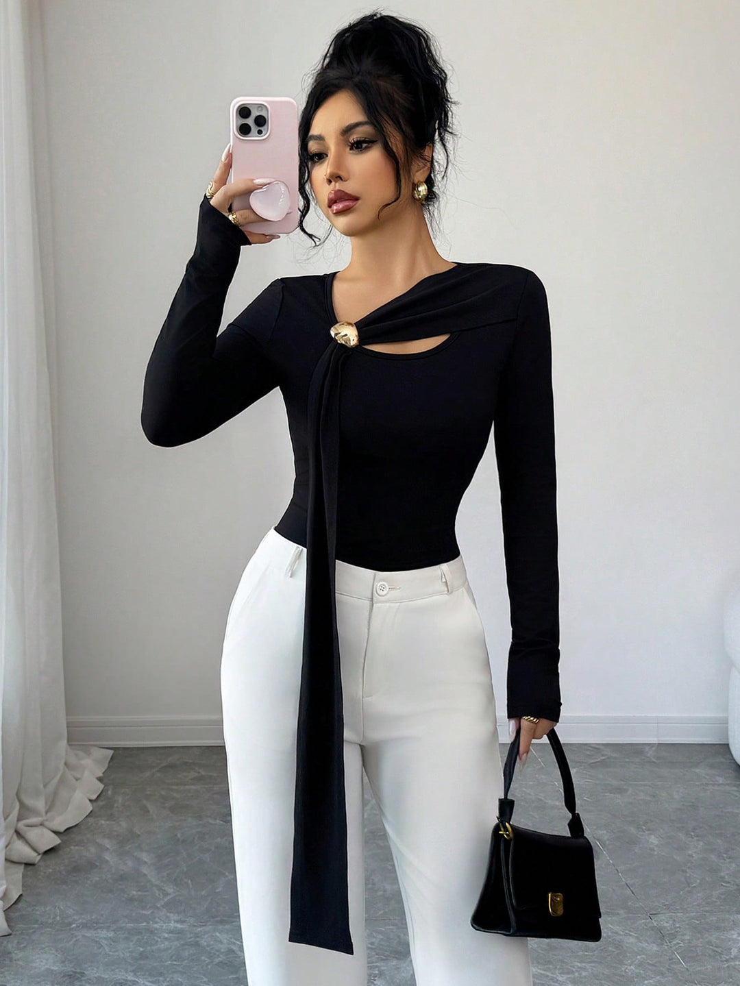 SHEIN blúz, fekete