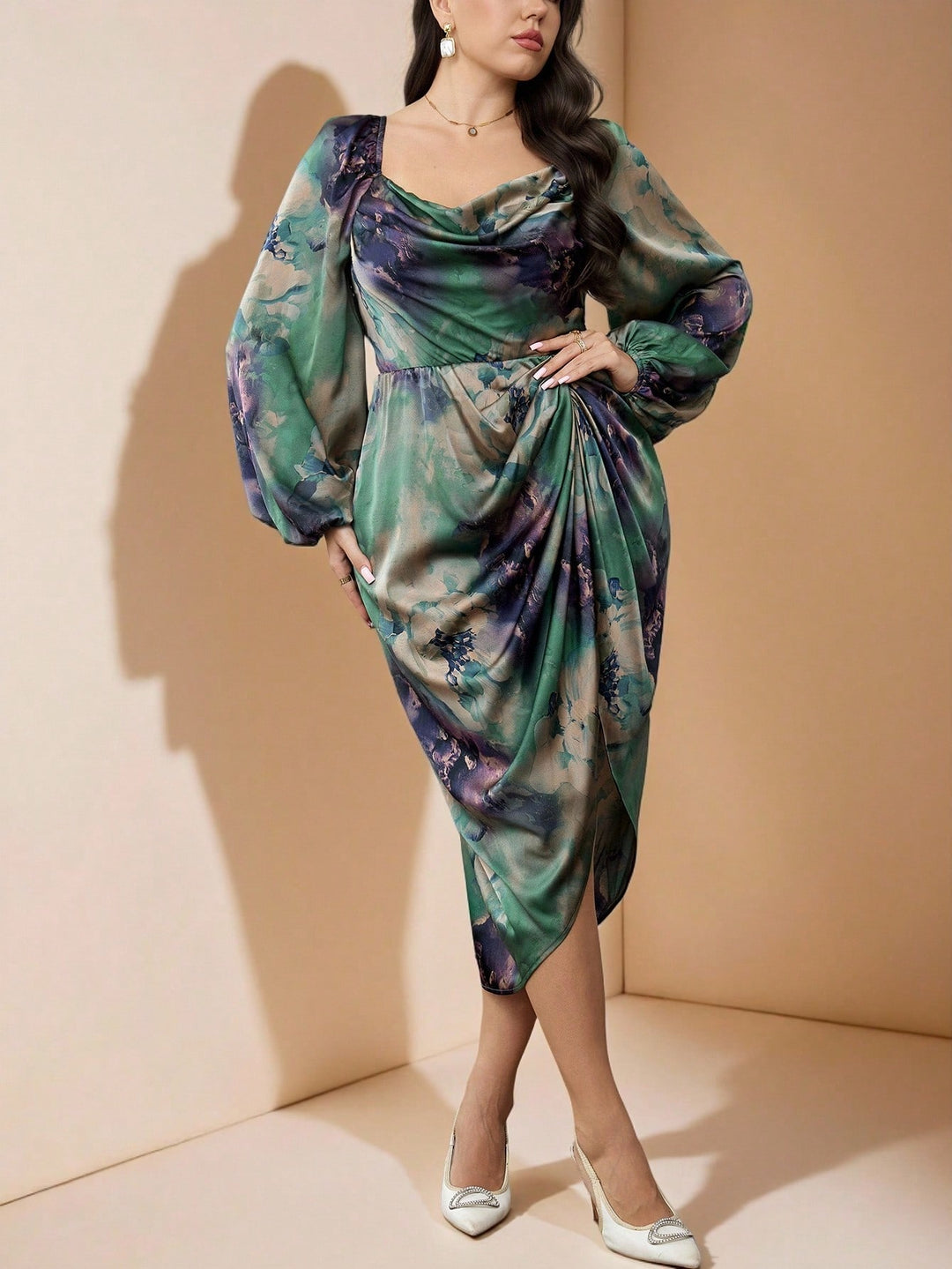 Rochie midi SHEIN, mix culori