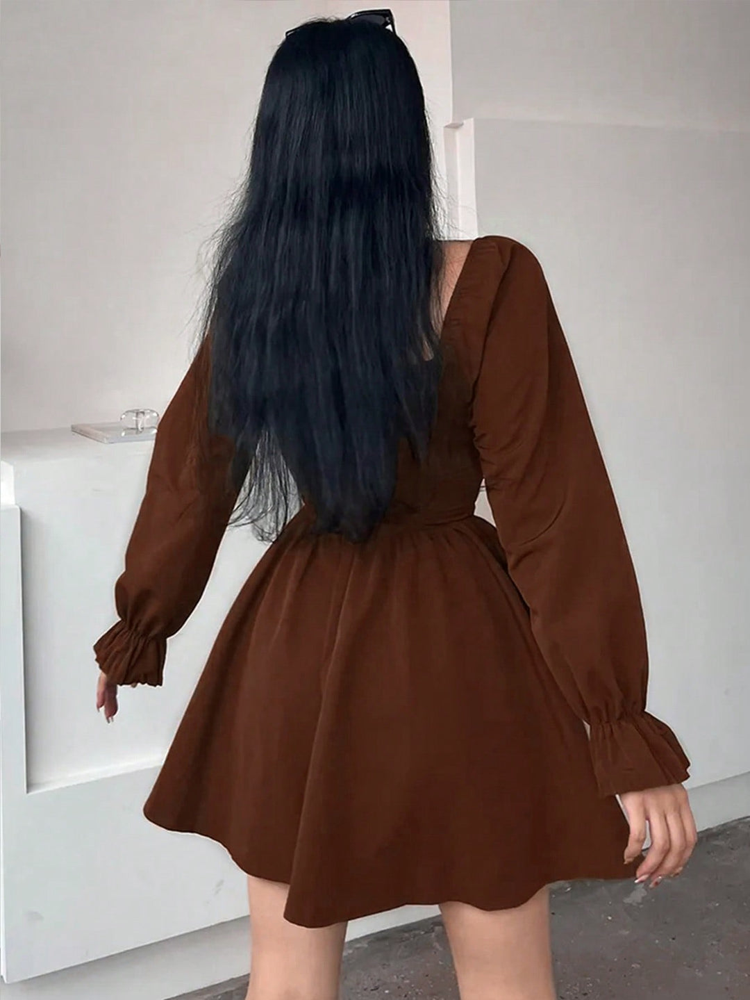 Rochie scurtă SHEIN, maro