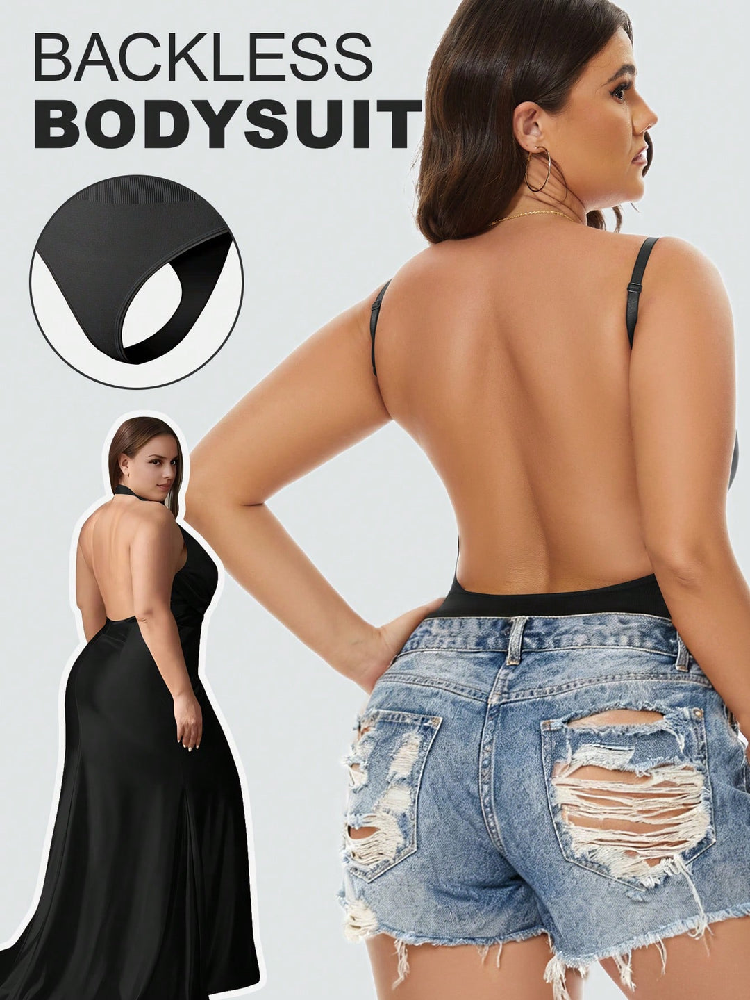 SHEIN alakformáló body, fekete