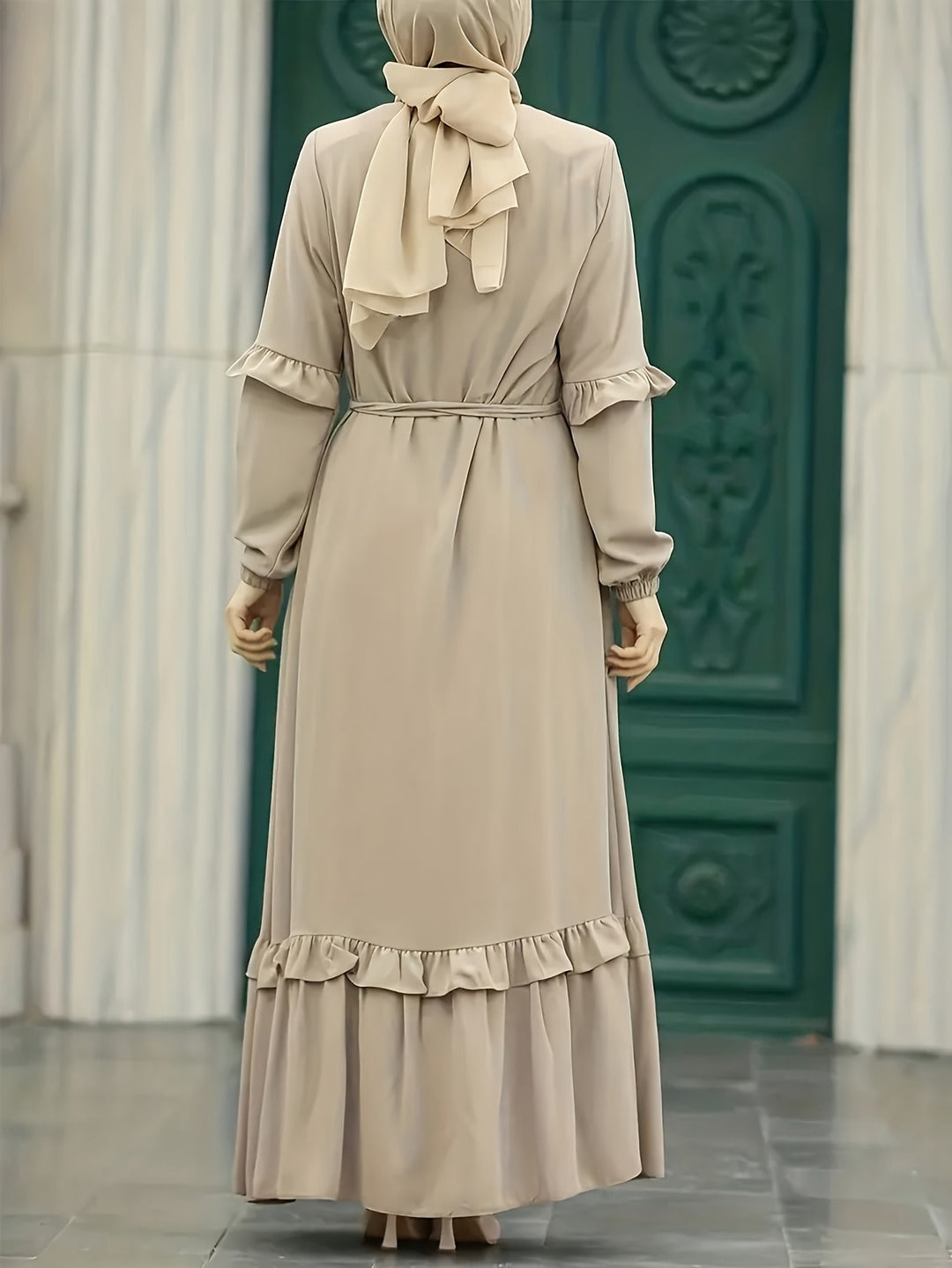 Set caftan și jalabiya SHEIN, kaki
