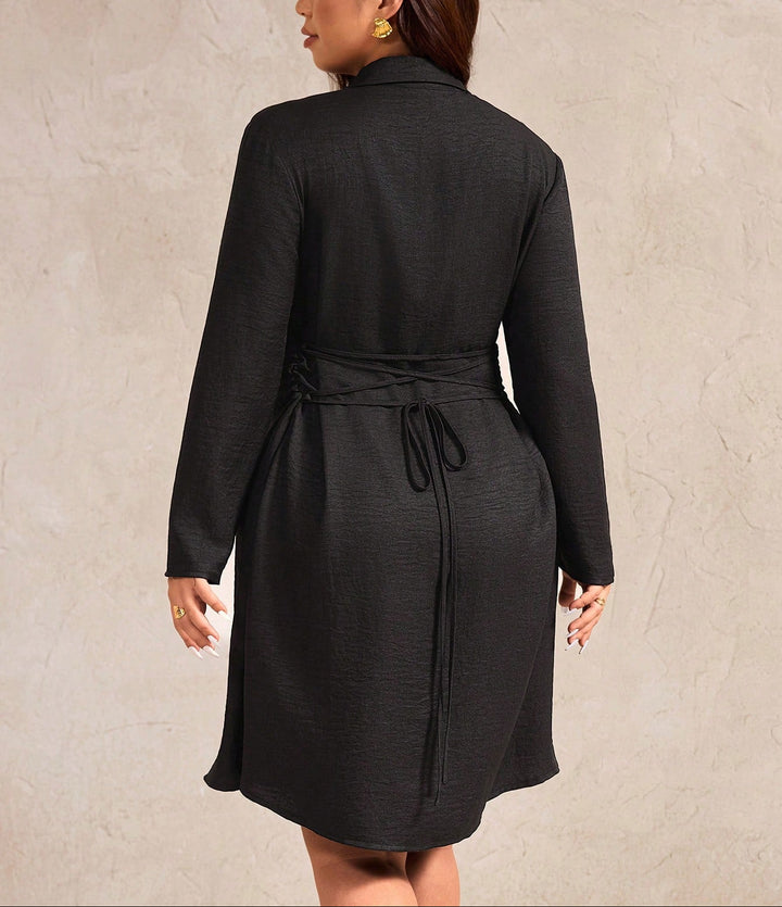Shein Curve+ miniruha, fekete