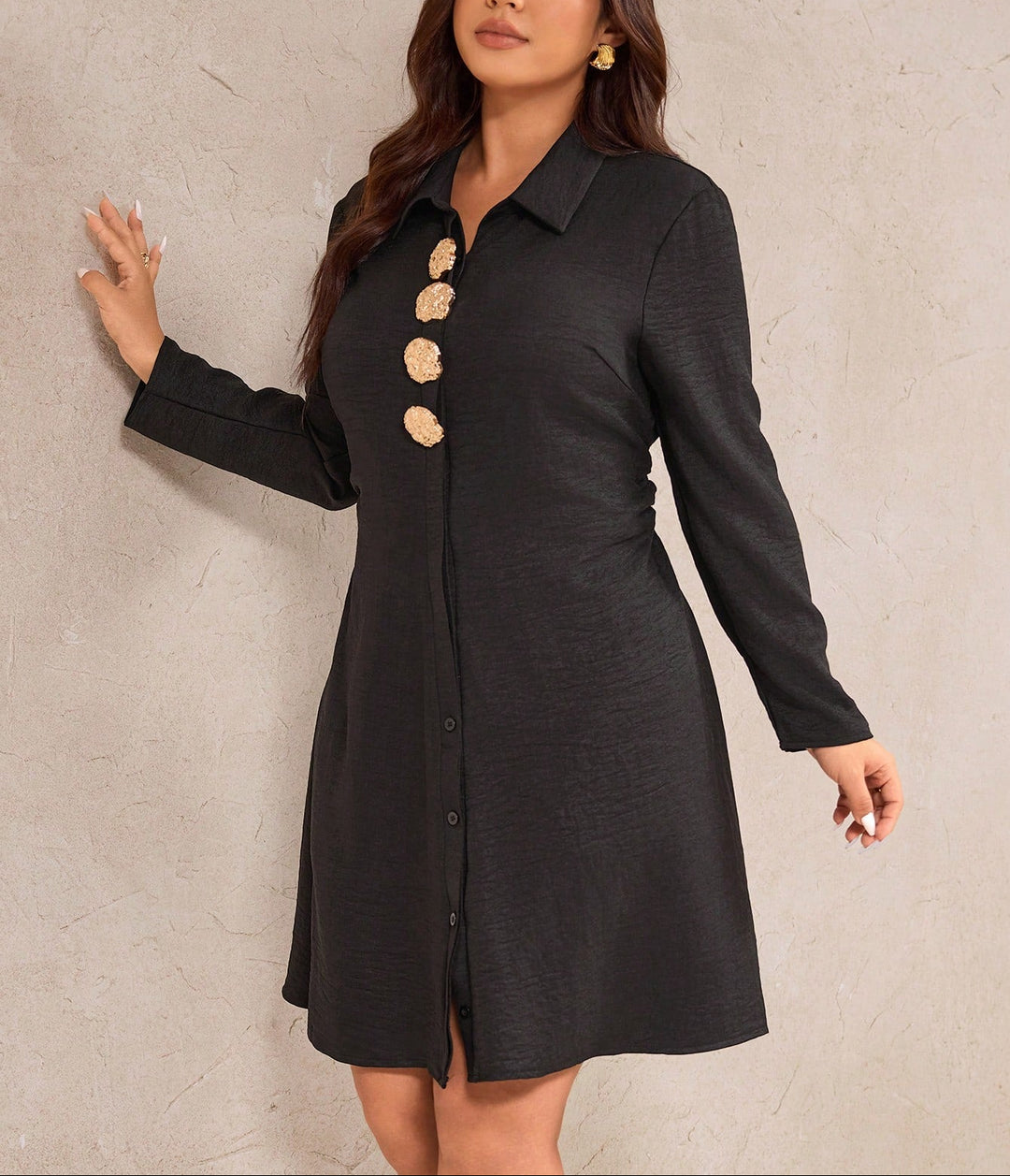 Shein Curve+ miniruha, fekete