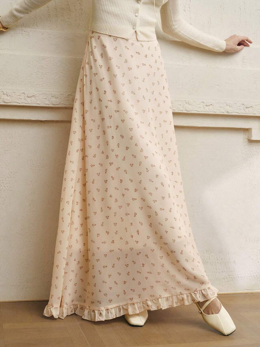 Fustă maxi SHEIN, crem