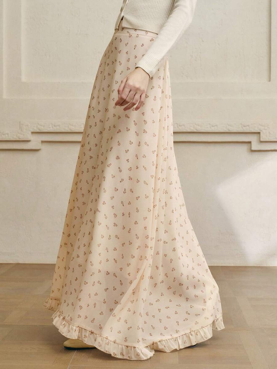 Fustă maxi SHEIN, crem