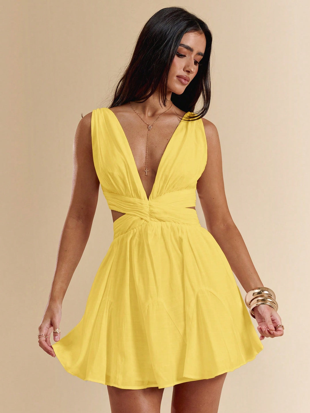Rochie mini SHEIN, galben