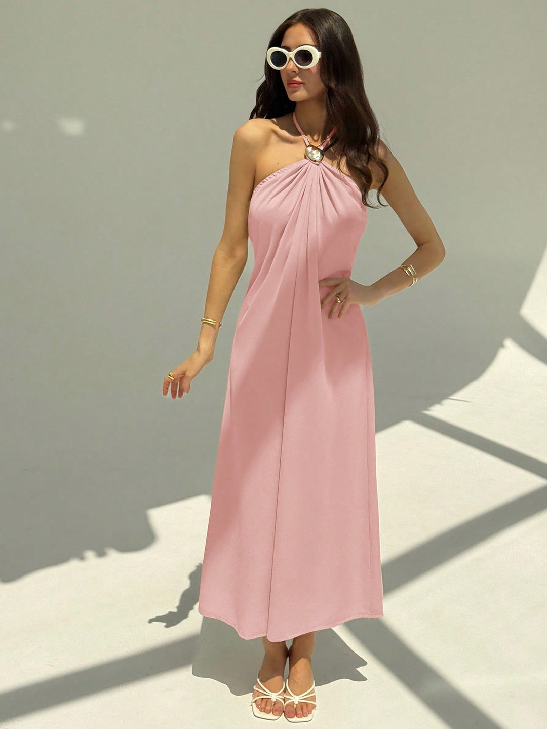 Rochie maxi SHEIN, roz