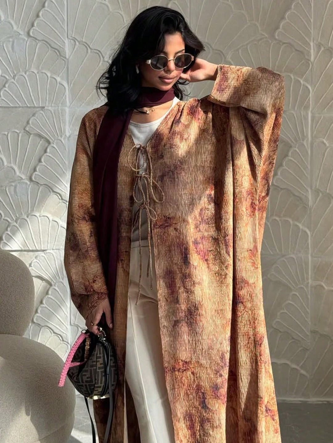Set caftan și jalabiya SHEIN, galben