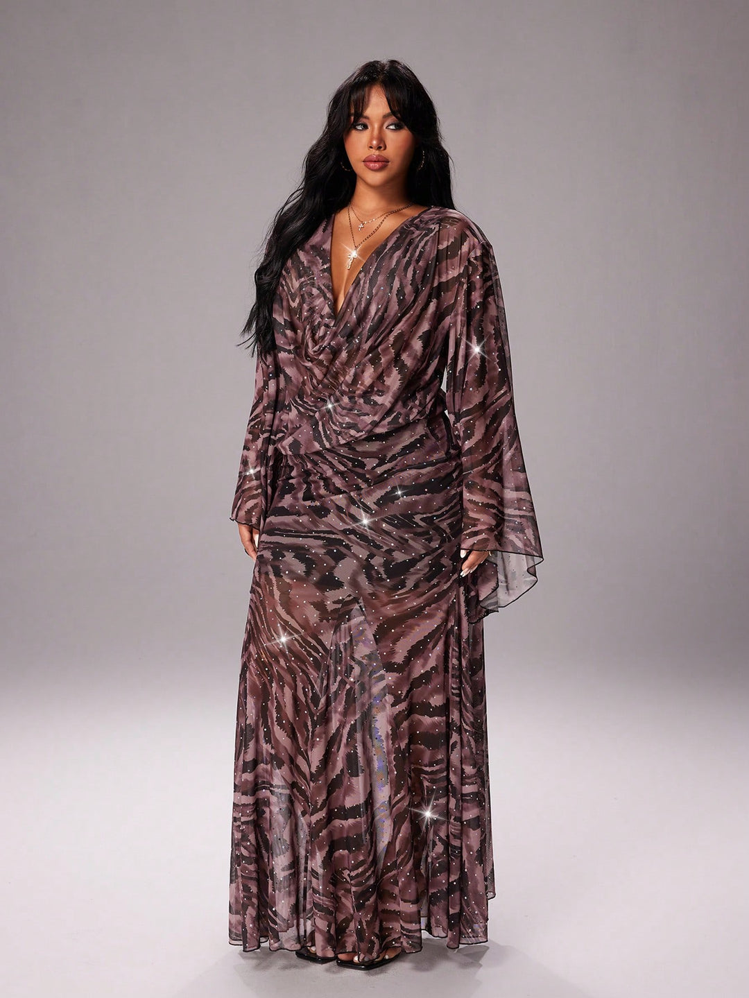 Rochie maxi SHEIN, maro