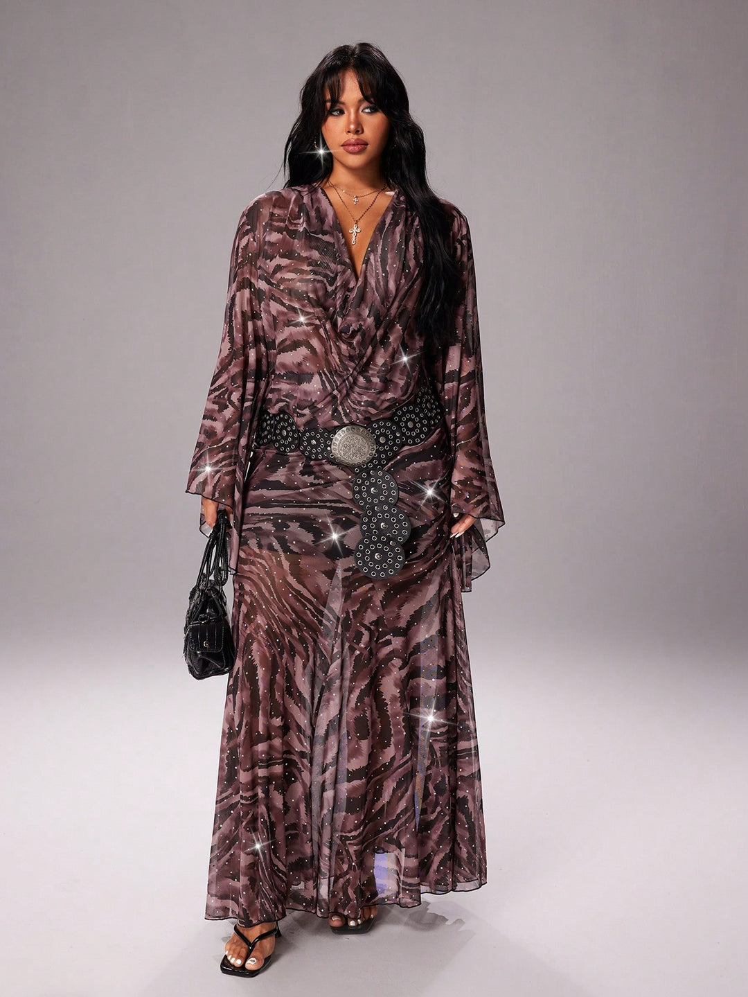 Rochie maxi SHEIN, maro