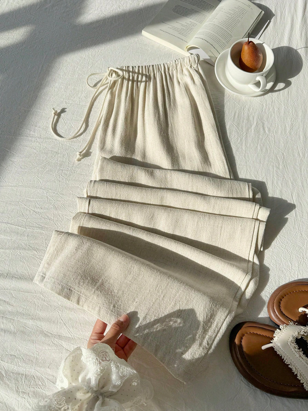 Nadrág SHEIN, cream