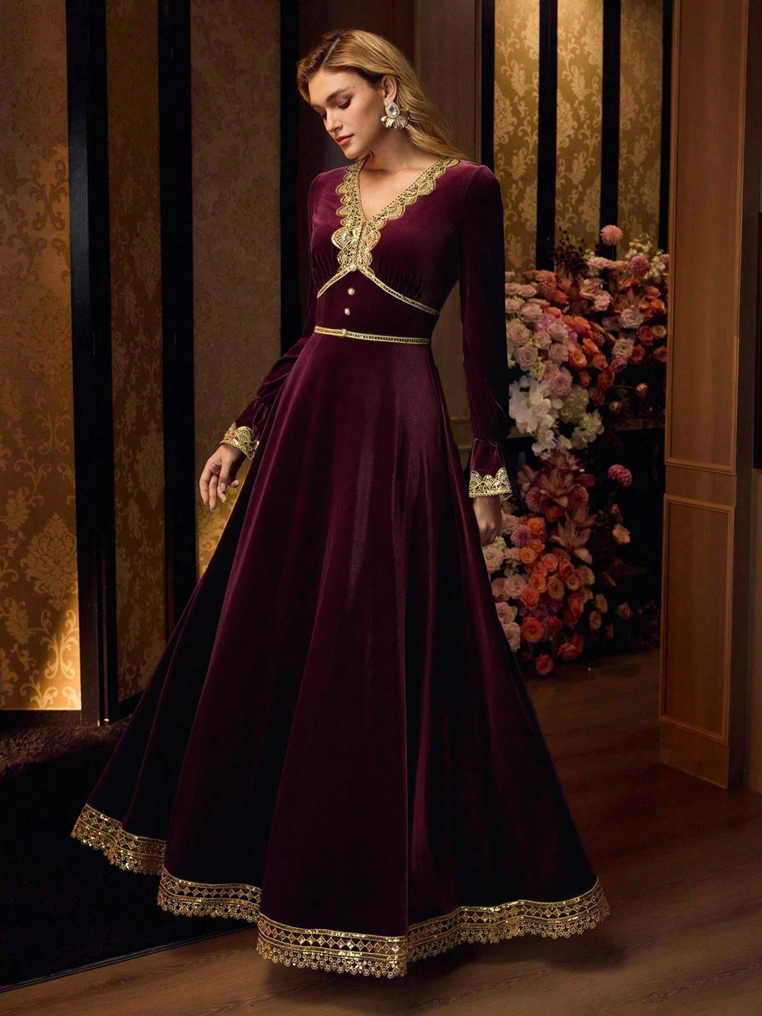 Rochie maxi SHEIN, vișiniu