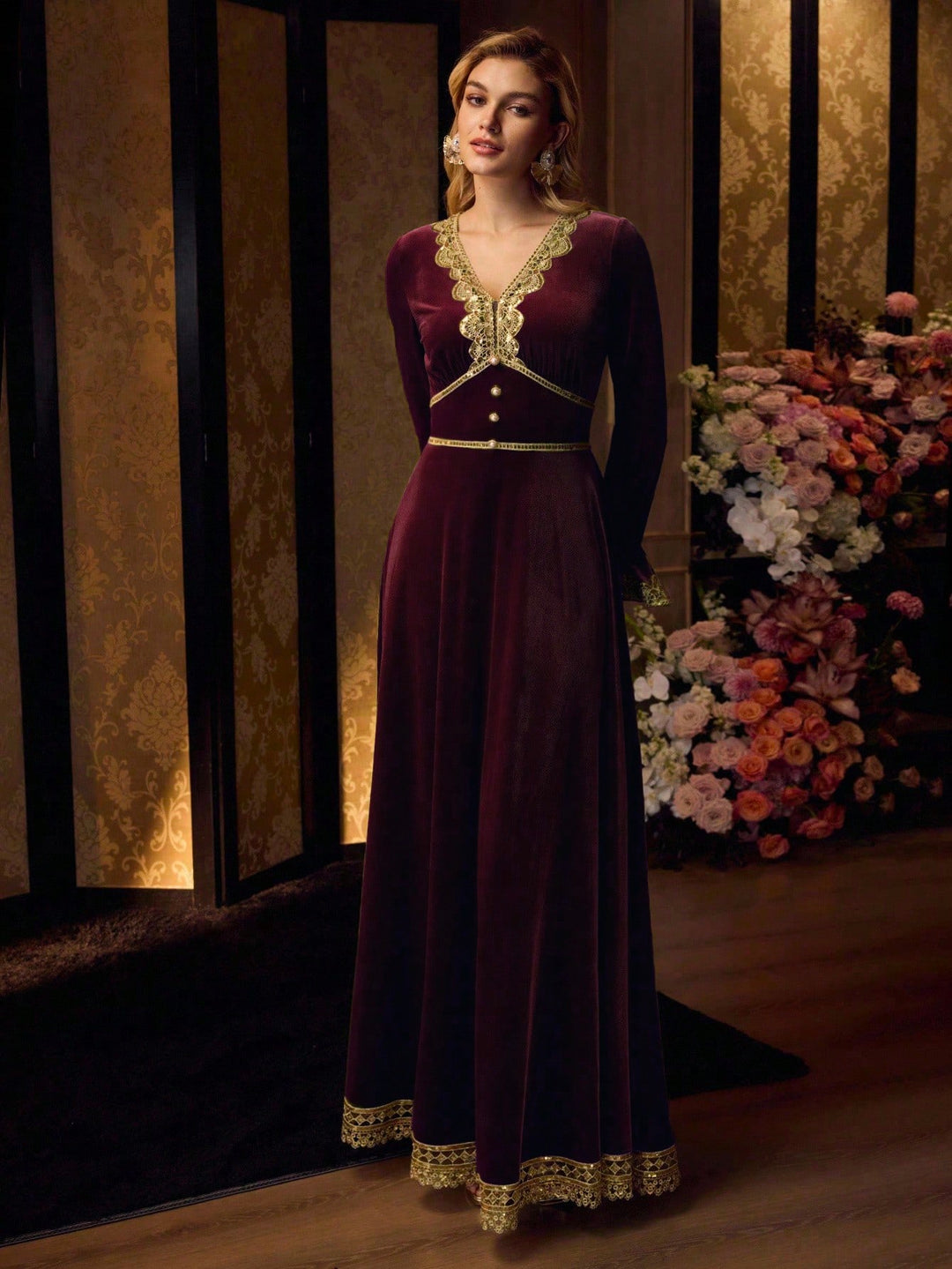 Rochie maxi SHEIN, vișiniu