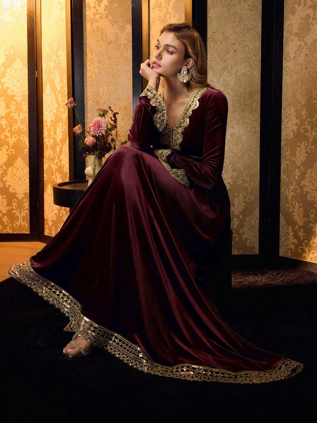 Rochie maxi SHEIN, vișiniu
