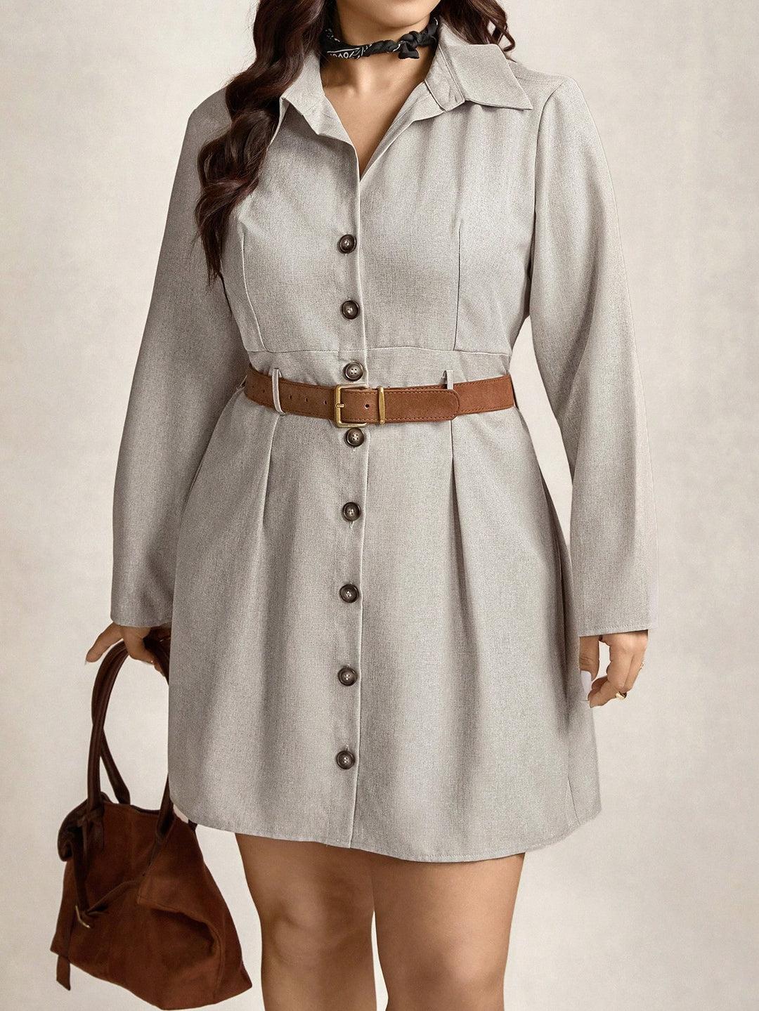 Shein Curve+ miniruha, szürke