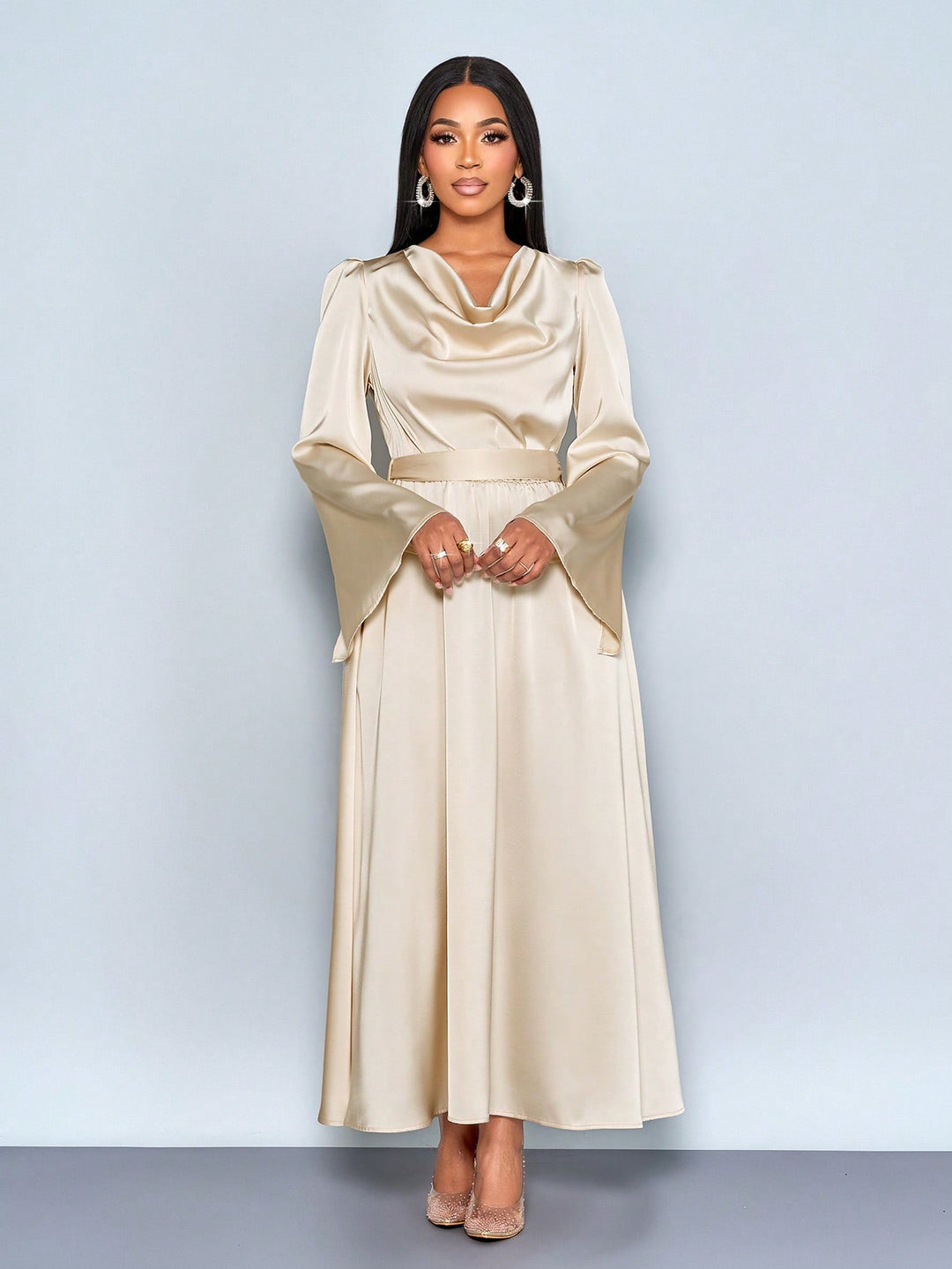 Rochie maxi SHEIN, crem