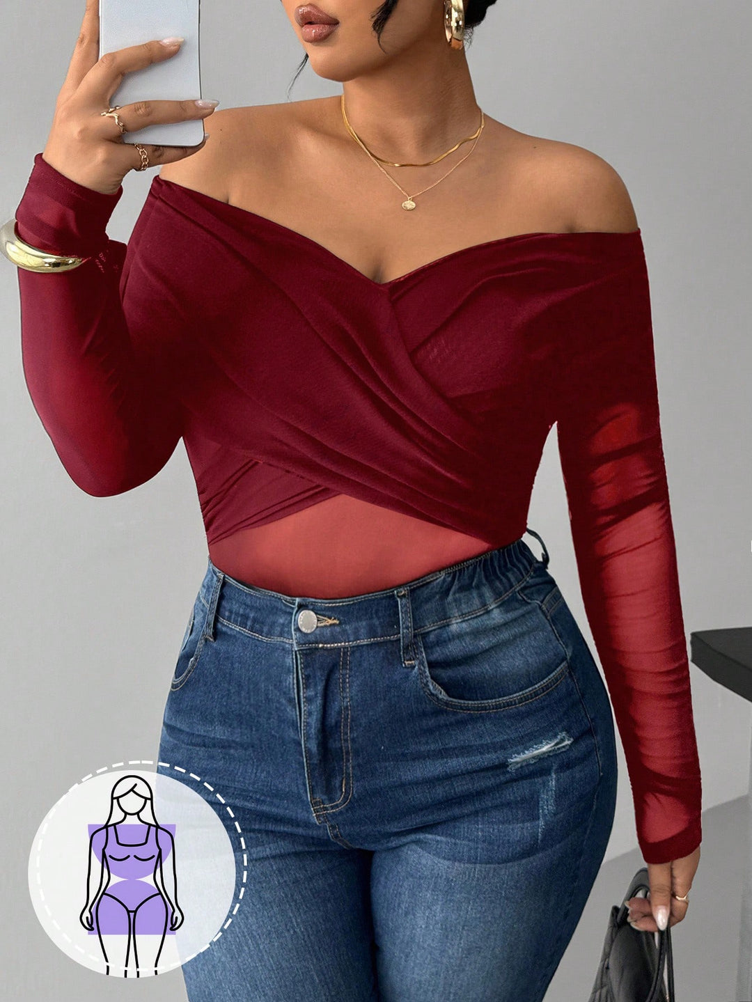 Body SHEIN, vișiniu