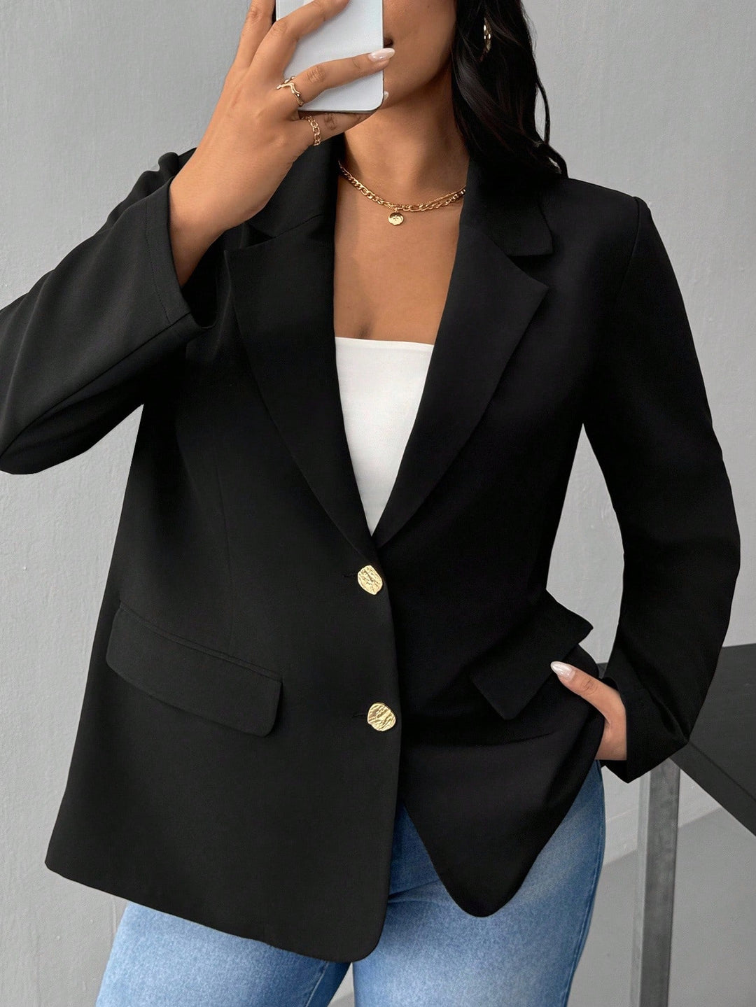 Sacou SHEIN, negru
