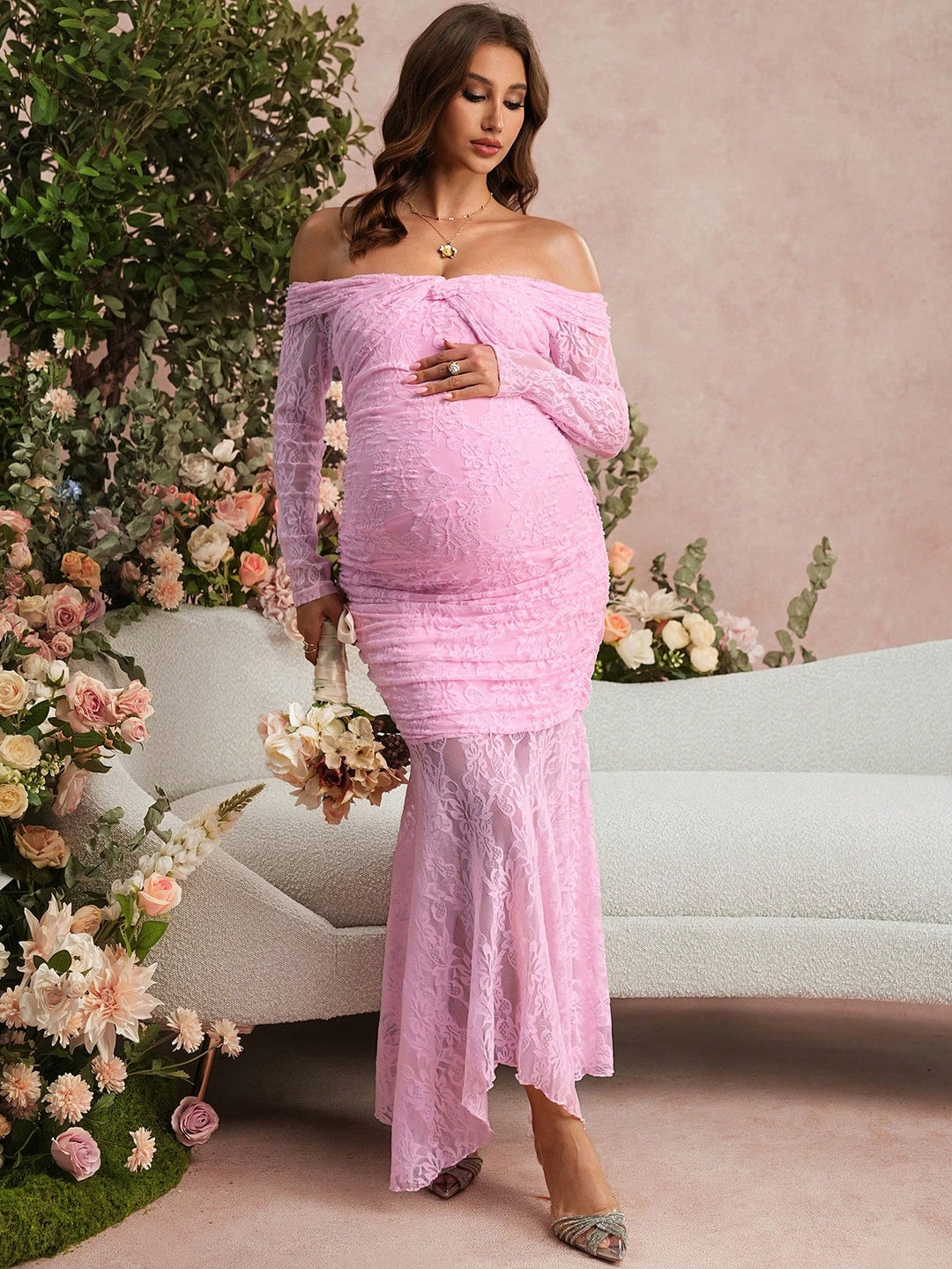 Rochie maxi SHEIN, roz